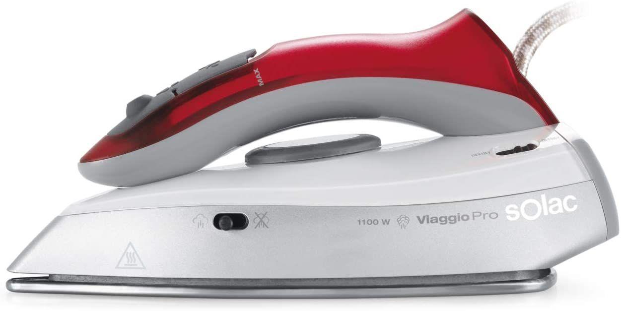Ferro de Engomar de Viagem SOLAC PV1652 (1100 W - 90 ml - Cerâmica - Branco/Vermelho)