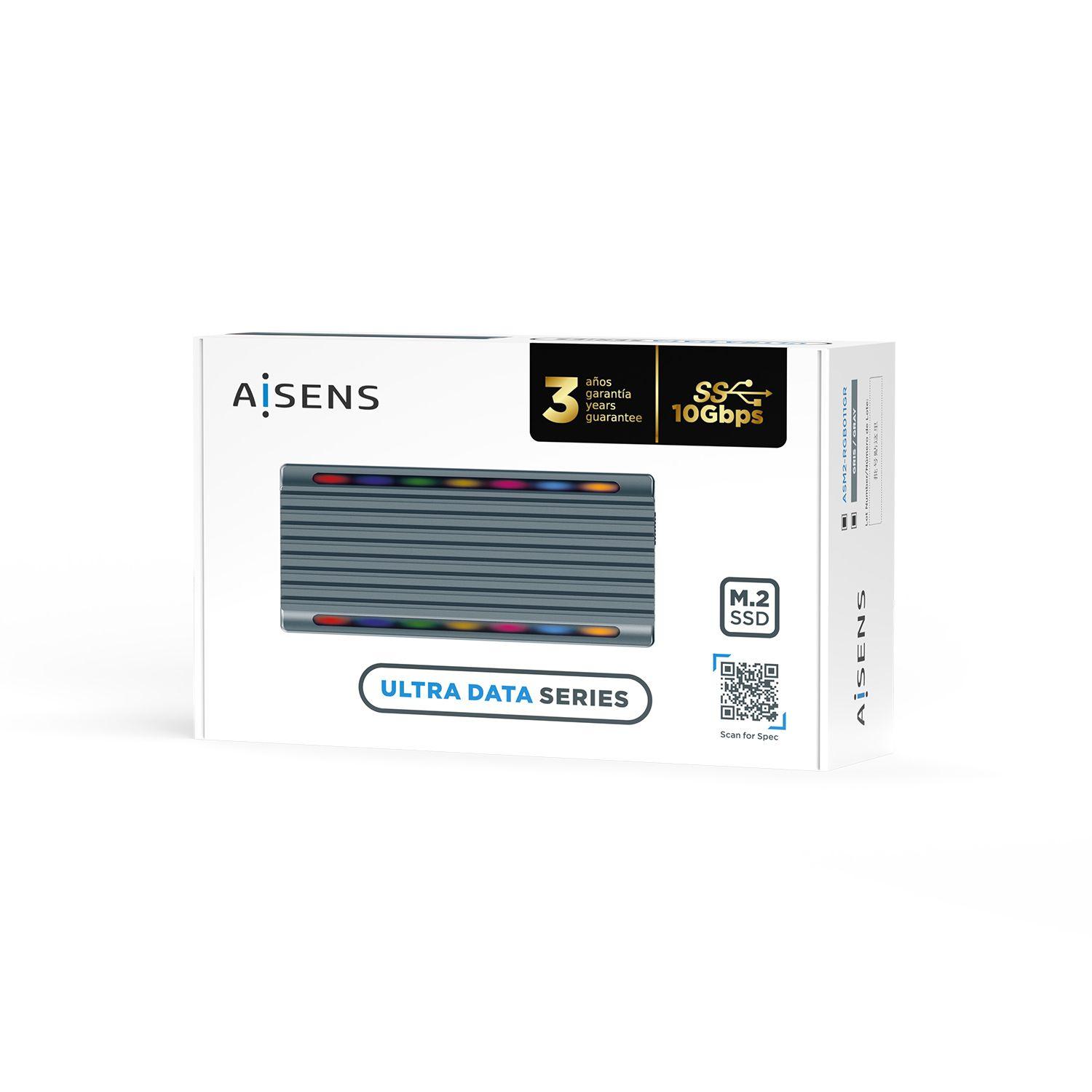 Caixa Externa M.2 AISENS ASM2-RGB011GR (2 TB - M.2 - SATA - Cinzento) — miniatura 7