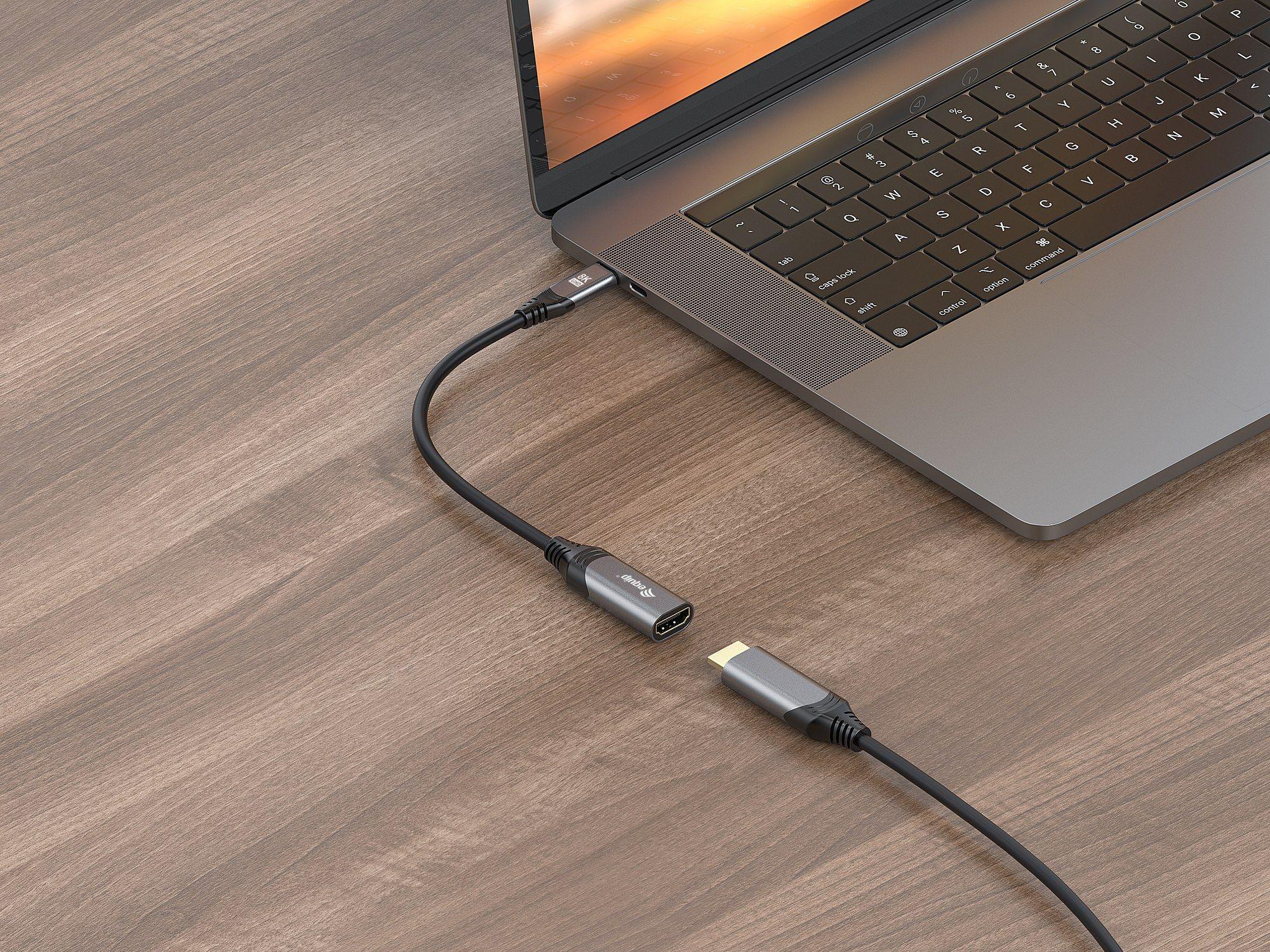 Cabo Adaptador USB-C para HDMI EQUIP 133492 (0,15 m - USB Type-C - Preto), miniatura 3