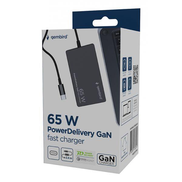 Carregador Universal GEMBIRD NPA-AC-PDQC65-01 (65 W - Até 65 W - Preto), miniatura 5