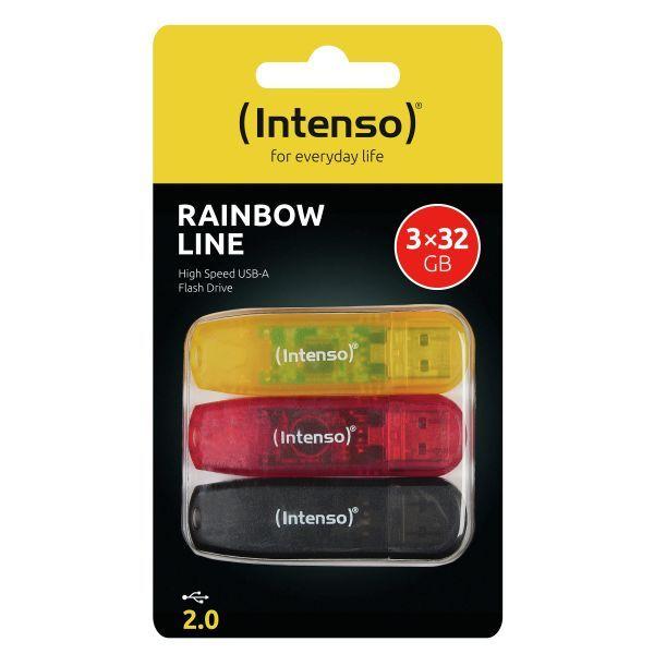 Pen USB INTENSO Rainbow Line (USB Type-A - USB 2.0 - Tampa - Preto/Amarelo/Vermelho), miniatura 4