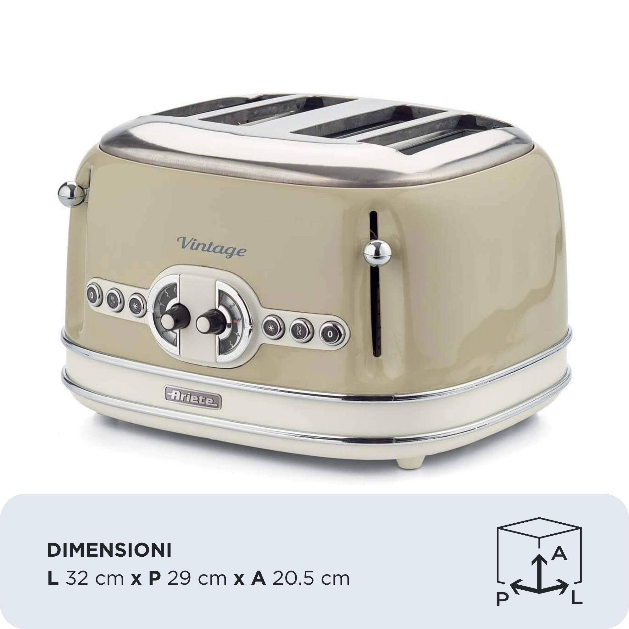 Torradeira ARIETE 156 (1600 W - 4 fatias - Metal - Bege), miniatura 2