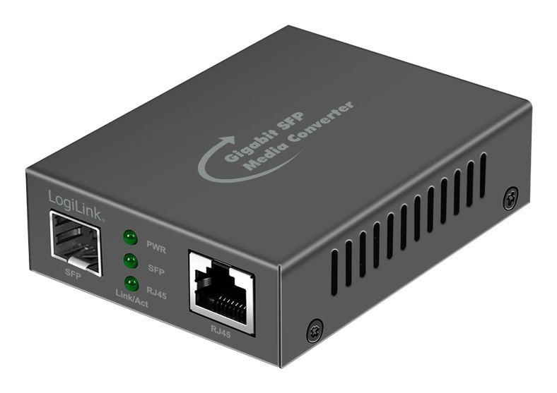 Conversor de Média de Rede LOGILINK NMC001 (1000 Mbit/s - Preto)