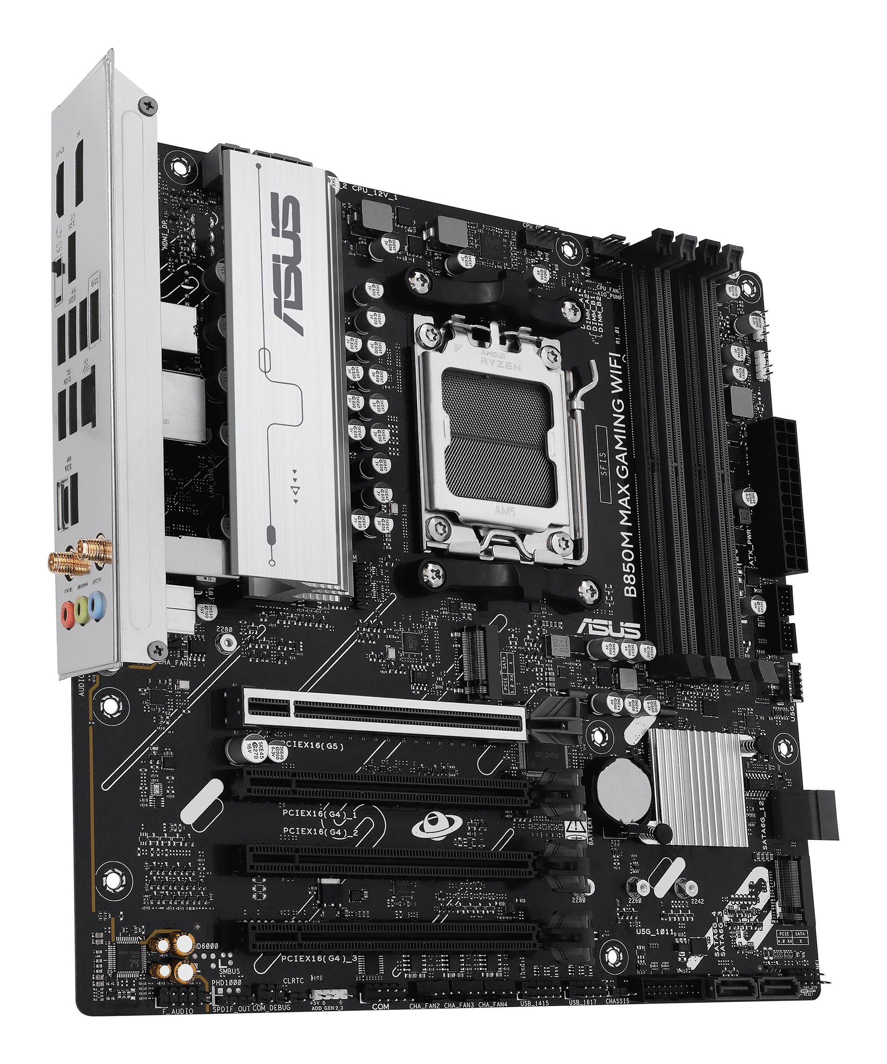 Motherboard ASUS B850M MAX GAMING WIFI (AM5 - micro-ATX - Duplo canal - Preto), miniatura 4