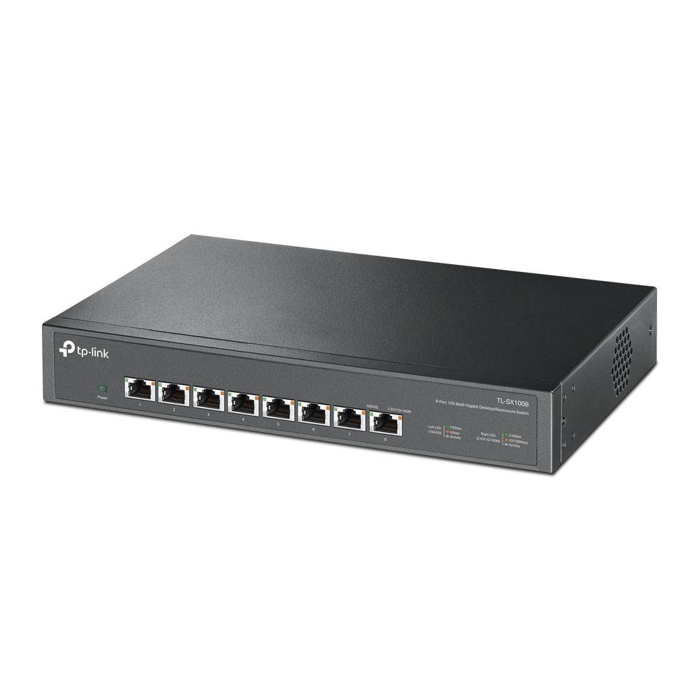 Switch TP-LINK TL-SX1008 (10G Ethernet - 16 MB - 160 Gbit/s - Preto)