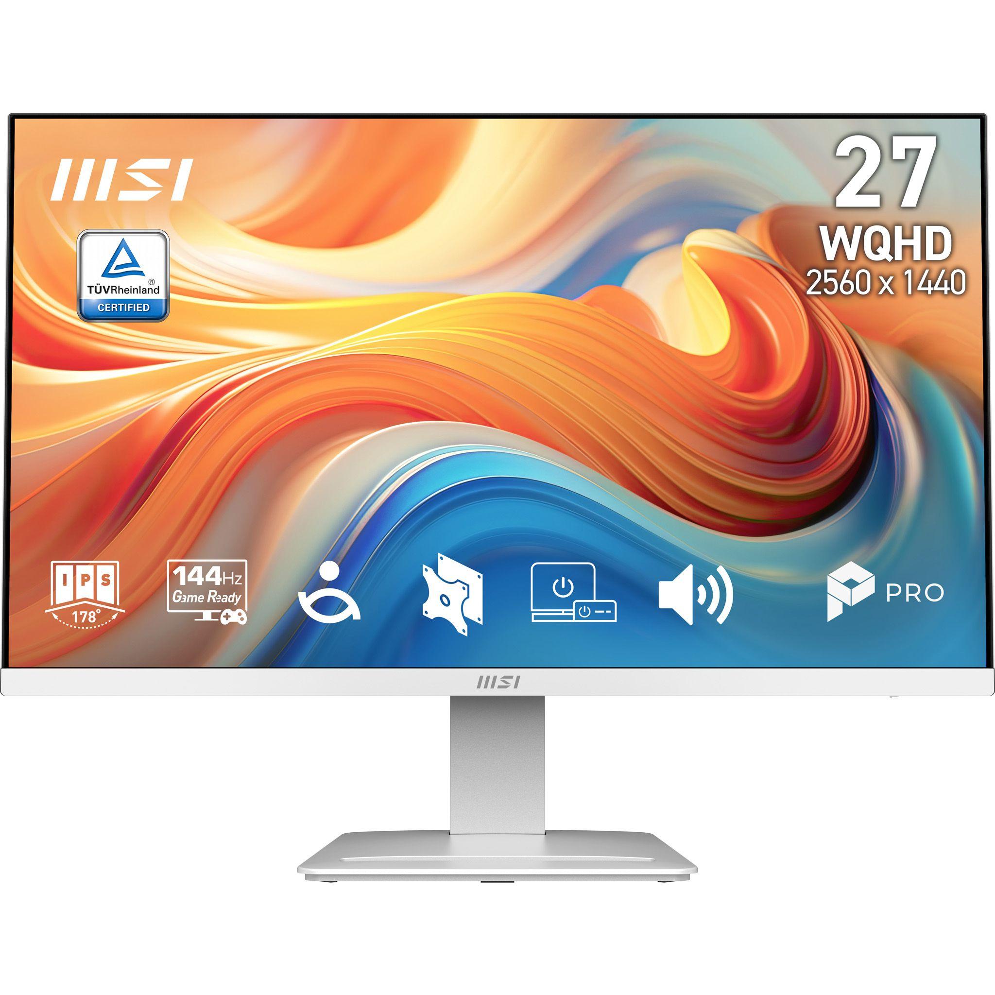 Monitor MSI PRO MP273QW E14 (27" - IPS - 144 Hz - Branco)