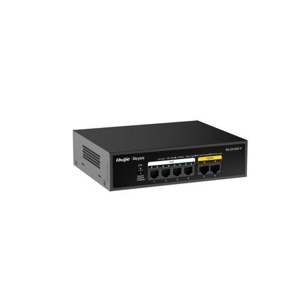 Switch PoE REYEE RG-ES106F-P (10/100 Mbps - IEEE 802.3af/at - Camada 2), miniatura 2