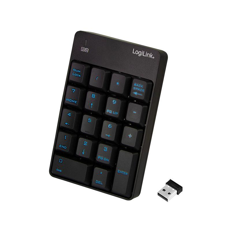 Teclado LOGILINK ID0120 (Interruptor de membrana - RF Wireless - Computador portátil - Preto) — miniatura 3