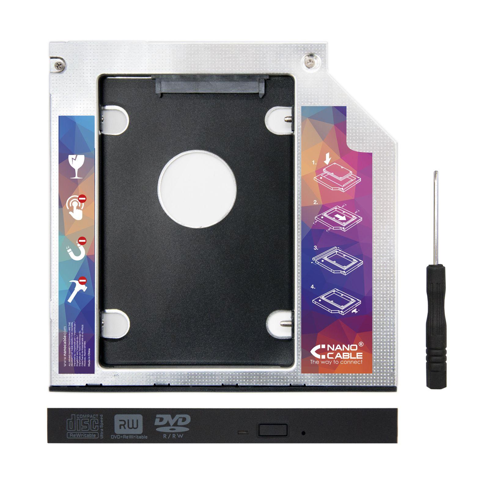 Adaptador de Disco SATA 2,5 pol. NANOCABLE 10.99.0102 (Preto e Prateado)