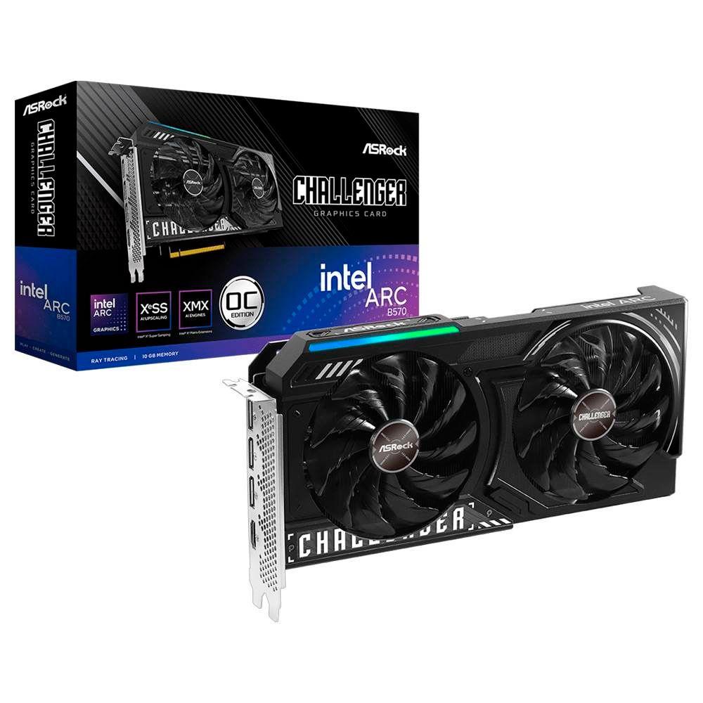 Placa Gráfica ASROCK Intel Arc B570 Challenger 10GB OC (Intel Arc B570 - 10 GB - GDDR6 - Preto) — miniatura 2