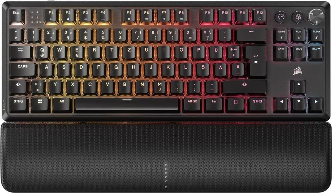 Teclado CORSAIR K70 Core TKL (Alemão - CORSAIR MLX Red - USB, RF sem fios e Bluetooth - Preto)