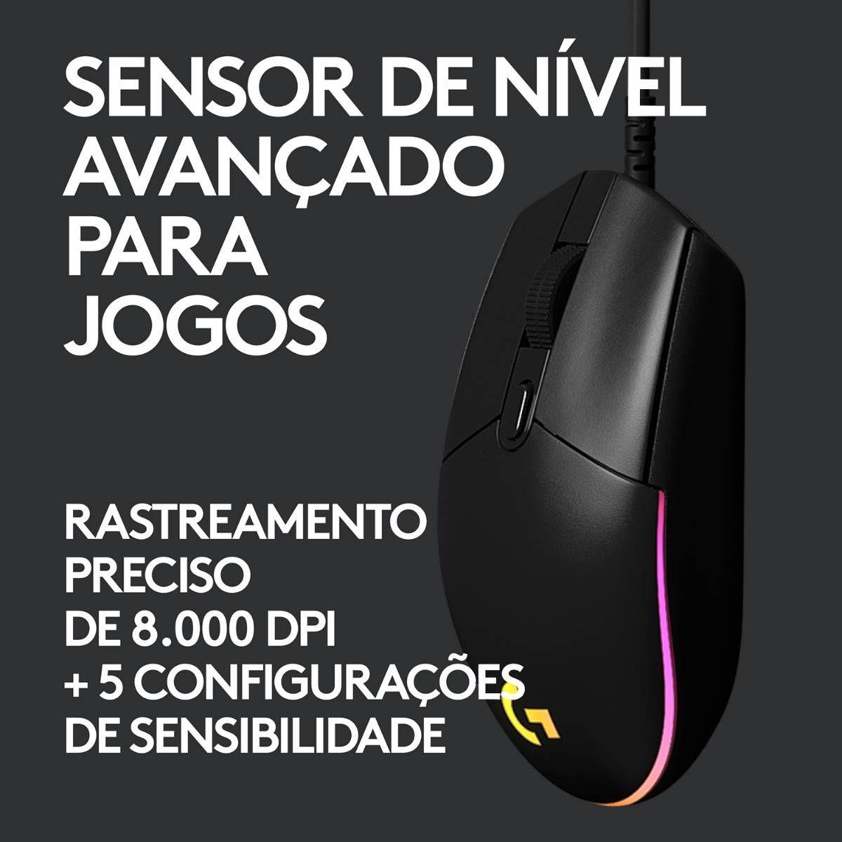 Rato LOGITECH G203 LIGHTSYNC (Mão direita - 8000 DPI - Ótico - Preto) — miniatura 5