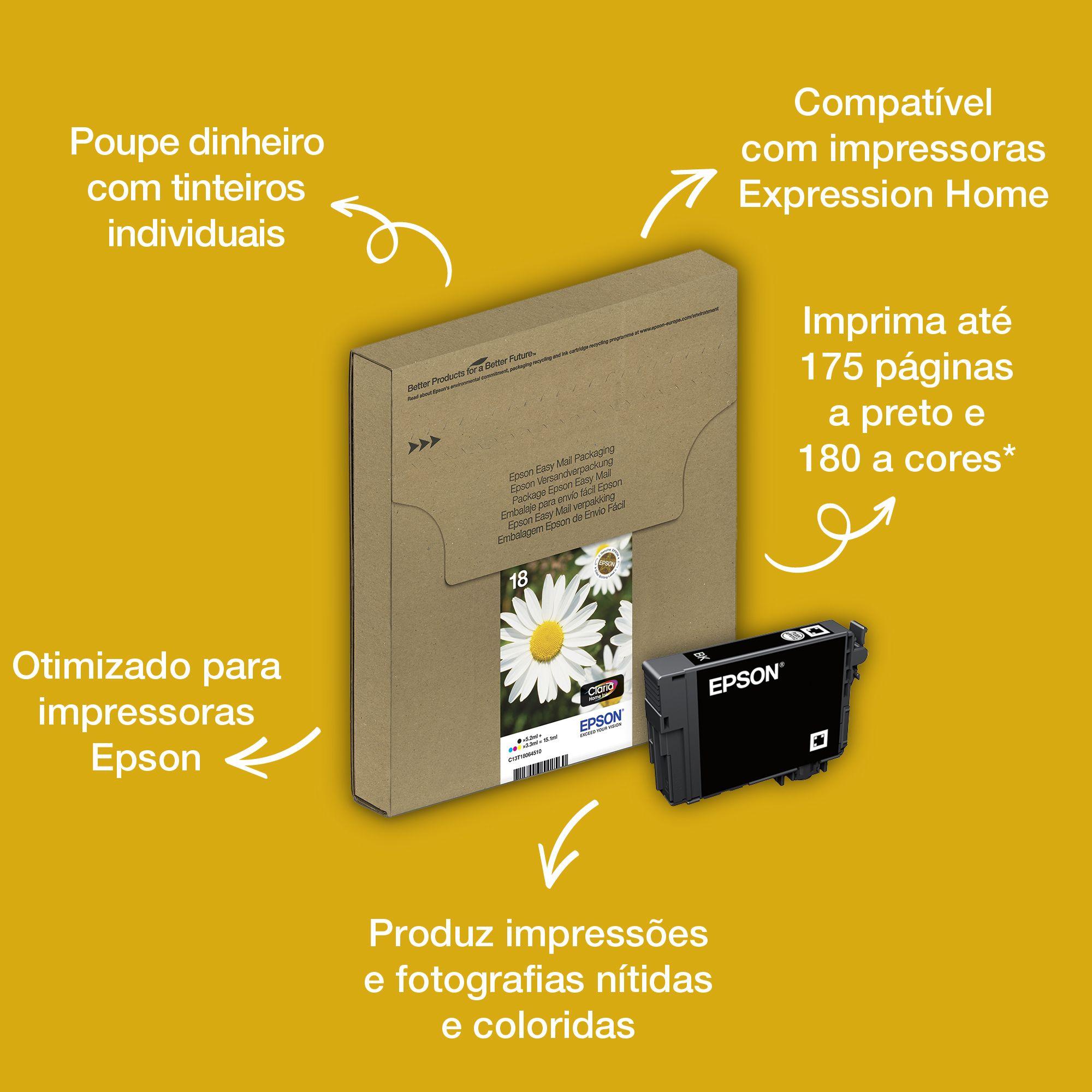 Multipack de Tinteiros EPSON 18 Daisy EasyMail C13T18064511 (4 Cores - Preto, Ciano, Magenta e Amarelo) — miniatura 9