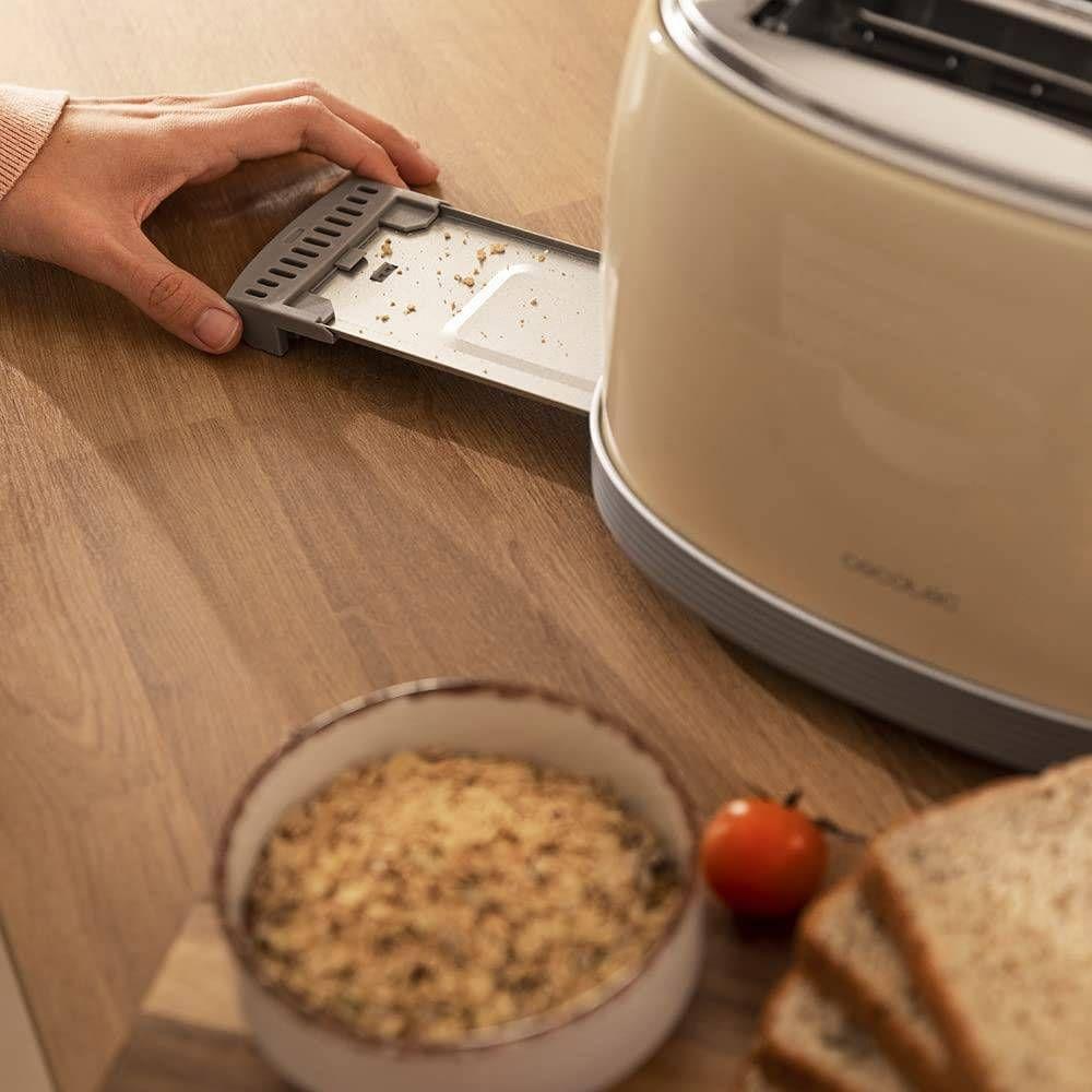 Torradeira CECOTEC Toast&Taste 800 Vintage (850 W - 2 fatias - Cromado, Aço inoxidável - Amarelo), miniatura 5