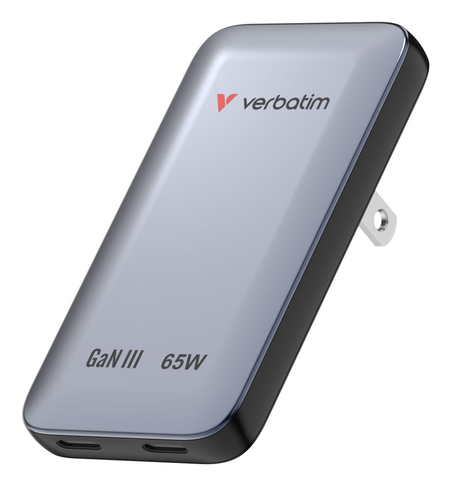 Carregador de Dispositivos Móveis VERBATIM 30280 (65 W - Preto e Cinzento)
