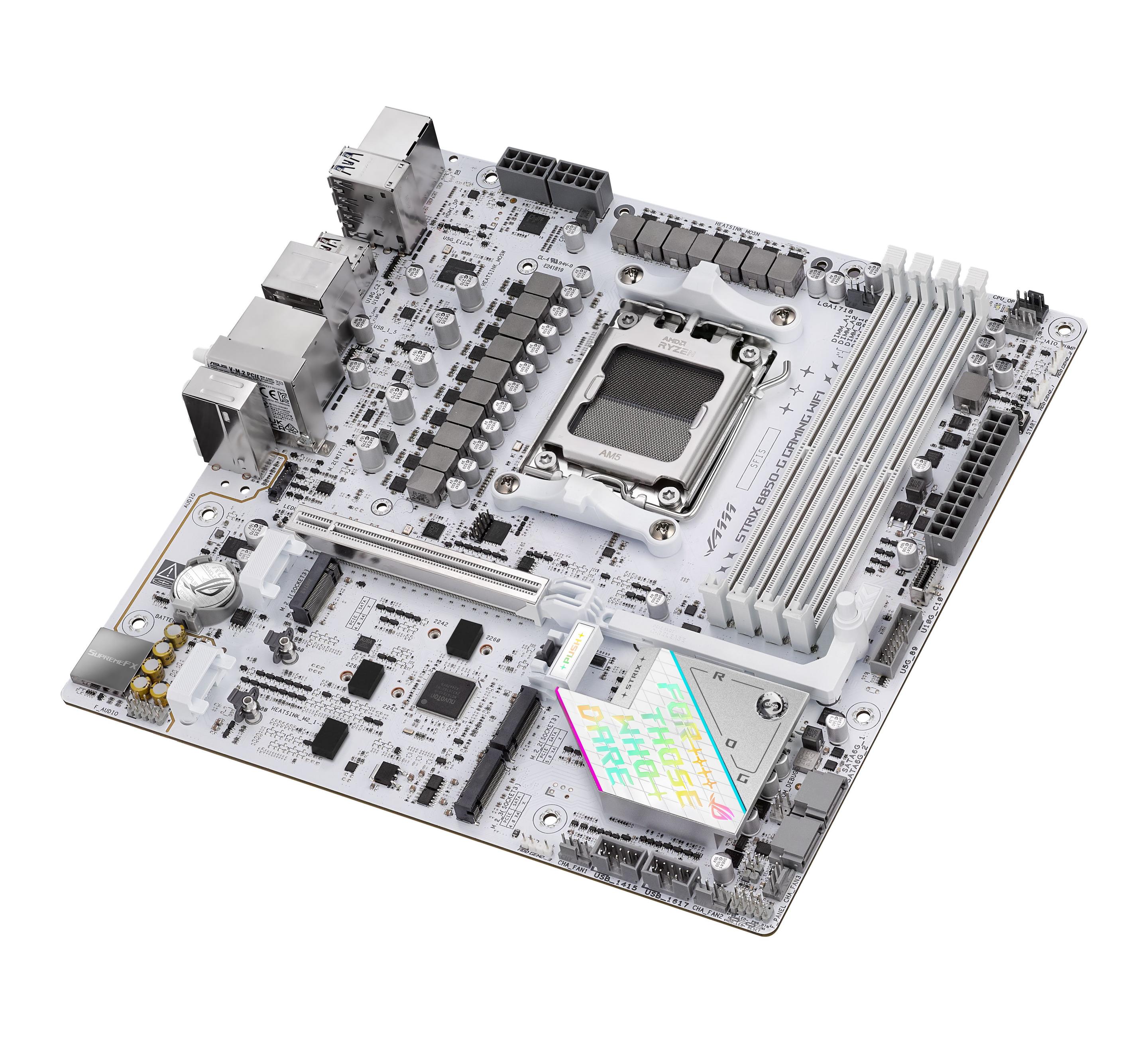 Motherboard ASUS ROG STRIX B850-G GAMING WIFI (AM5 - micro-ATX - Duplo canal - Branco), miniatura 3