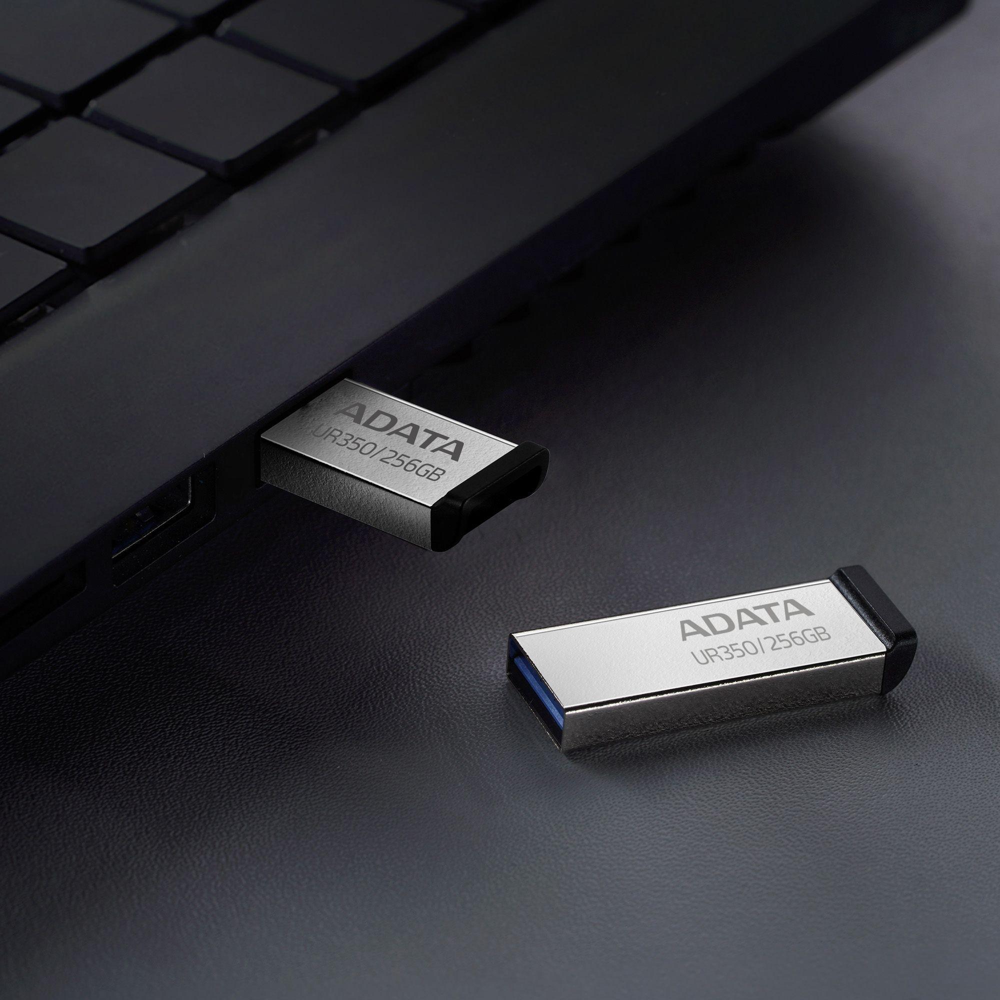 Pen USB ADATA UR350-256G-RSR/BK (USB Type-A - 3.2 Gen 1 - Sem tampa - Preto e Prateado), miniatura 6
