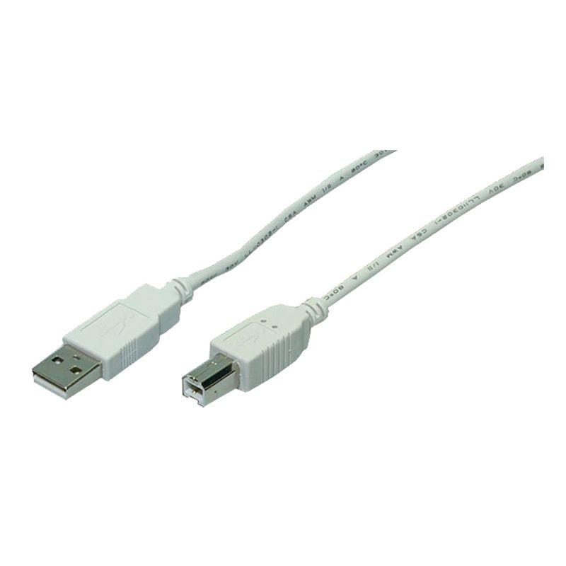 Cabo USB LOGILINK CU0009 (5 m - USB A - USB B - Branco)