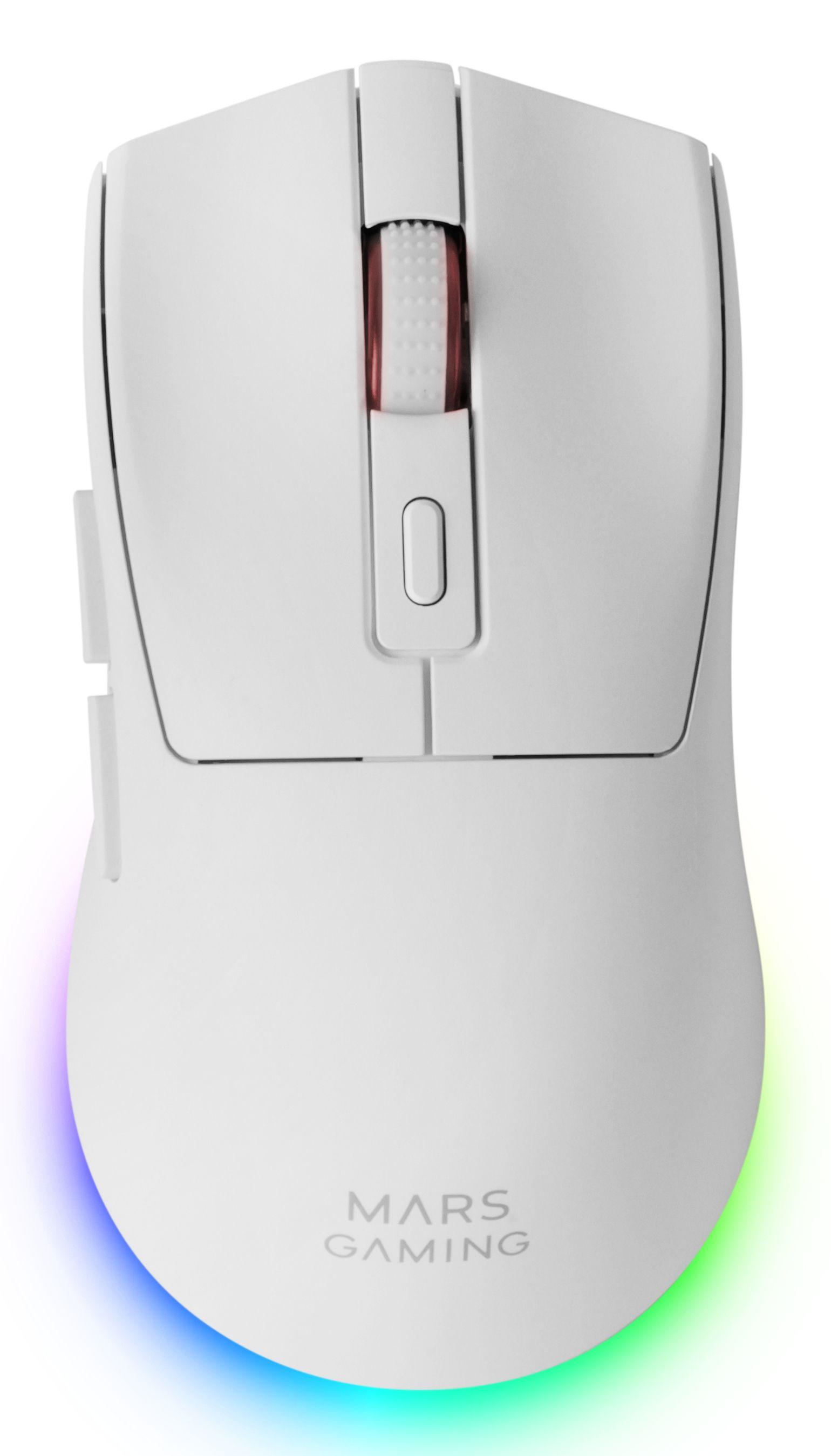 Rato Gaming MARS GAMING MMT3W (Mão direita - 14400 DPI - Ótico - Branco)