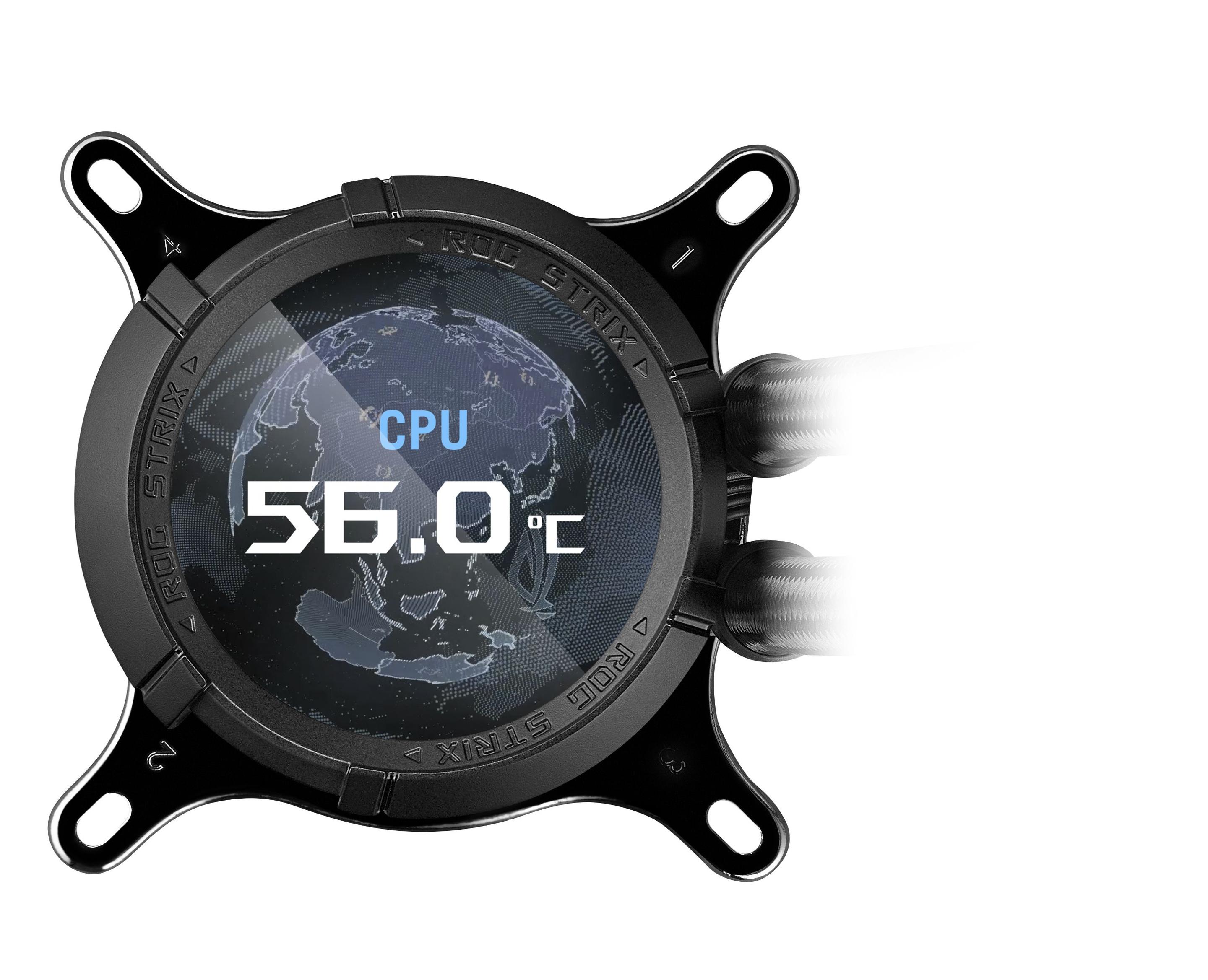 Refrigeração Líquida Tudo-em-Um ASUS ROG Strix LC III 360 ARGB LCD XL (120 mm - 3 ventoinhas - 2200 RPM - Preto), miniatura 4