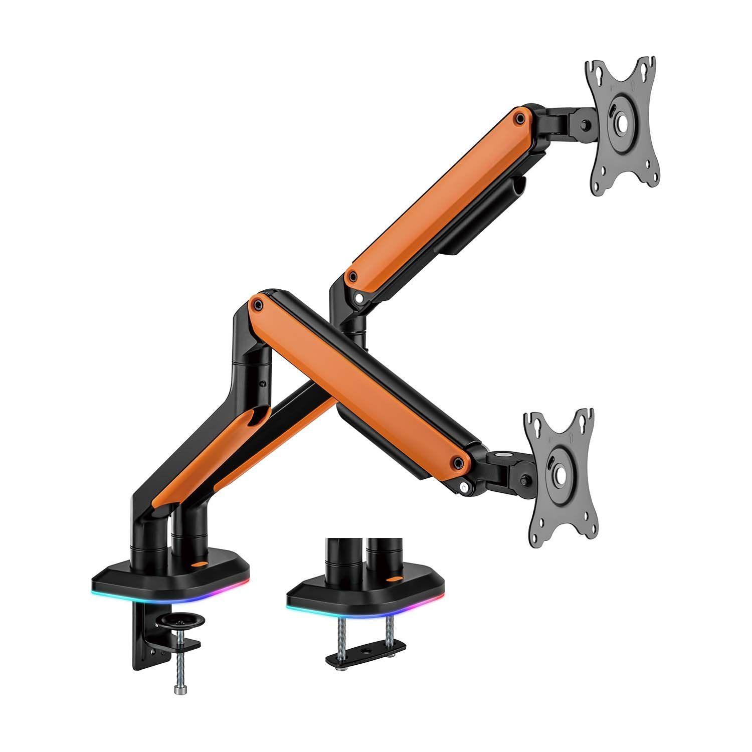 Suporte de Mesa para 2 Monitores AISENS DT32TSR-251 (17-32" - RGB - Preto/Laranja)