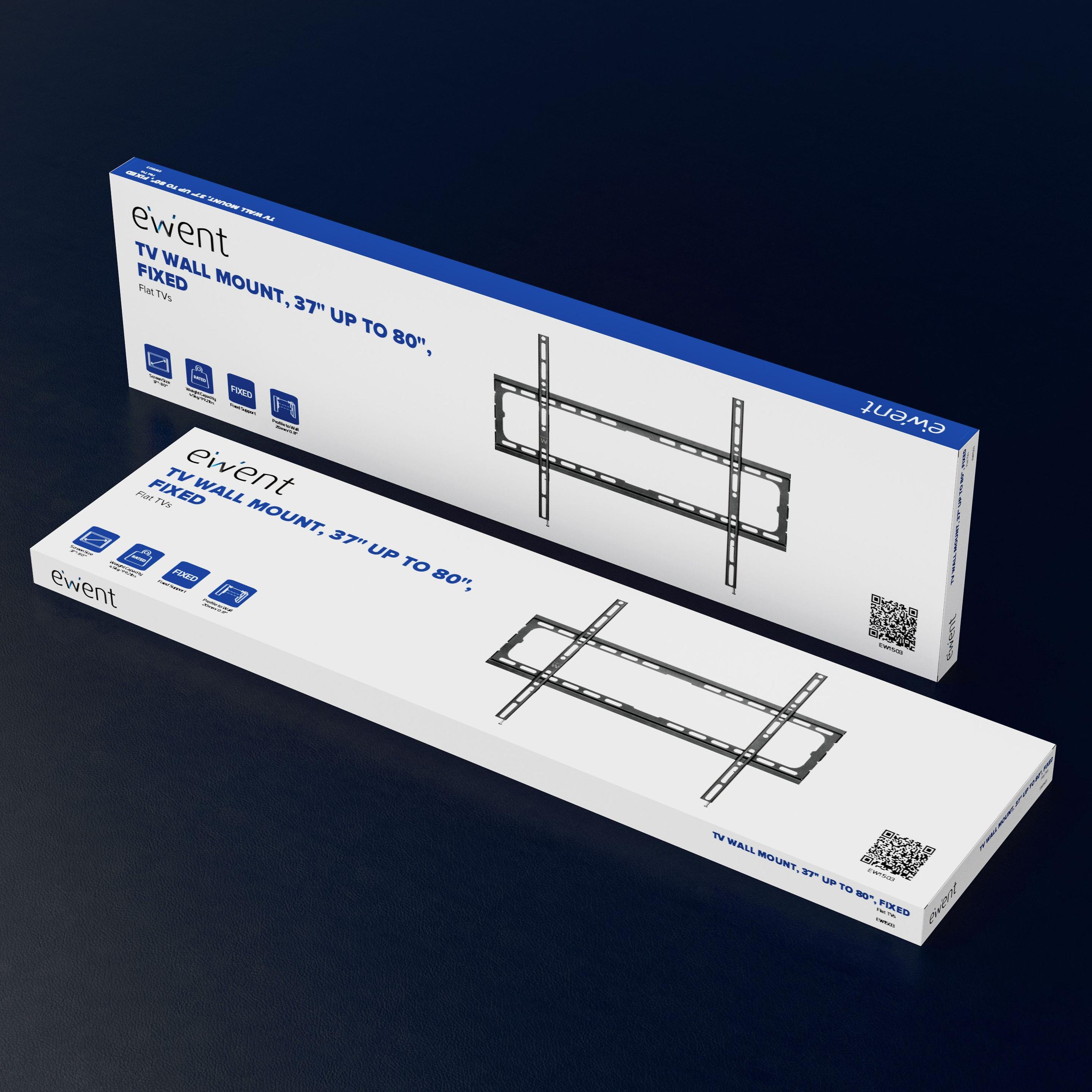 Suporte de Parede TV EWENT EW1503 (600 x 400 mm - 200 x 200 mm - 2,03 m - Preto), miniatura 4