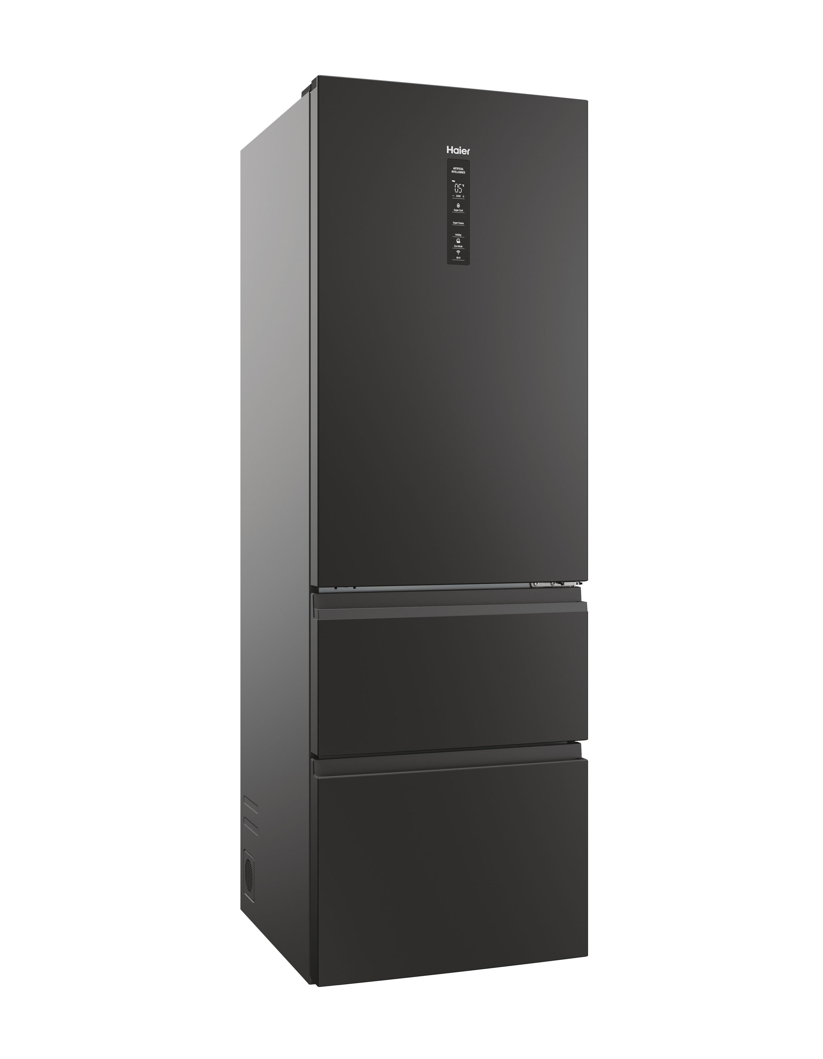 Frigorífico Combinado Independente HAIER HTW5618DNPT (360 l - hOn - 185x59,5x66,7 cm - Preto) — miniatura 3