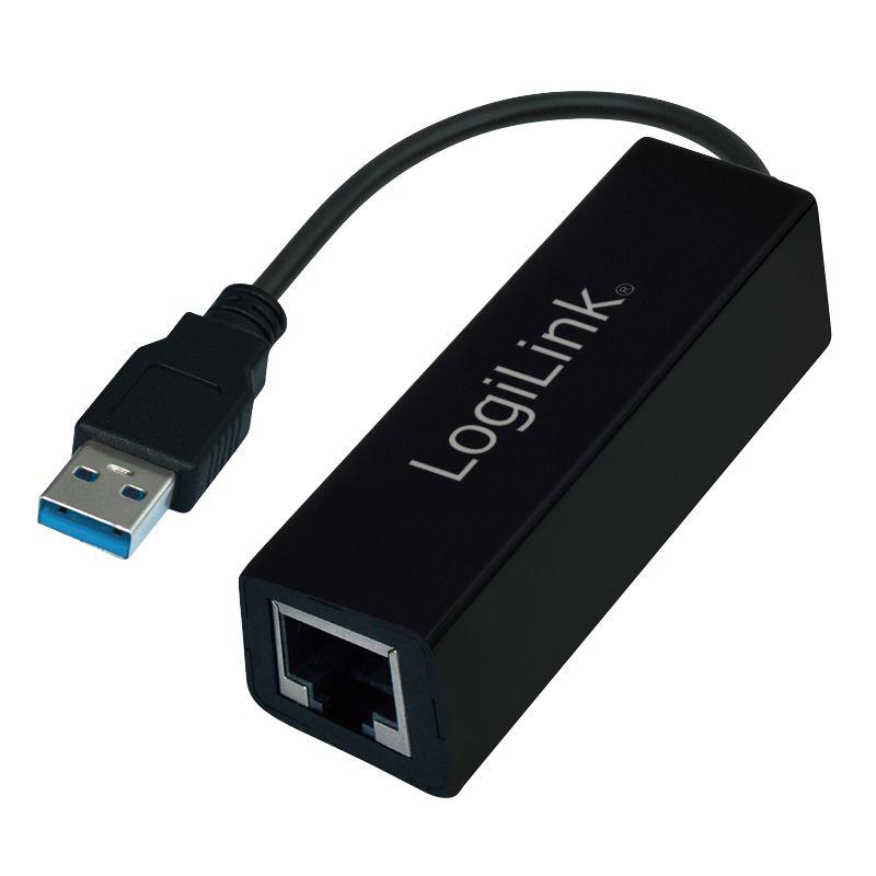 Adaptador USB para Ethernet LOGILINK UA0184A (USB 3.0 - Computador portátil - Preto)