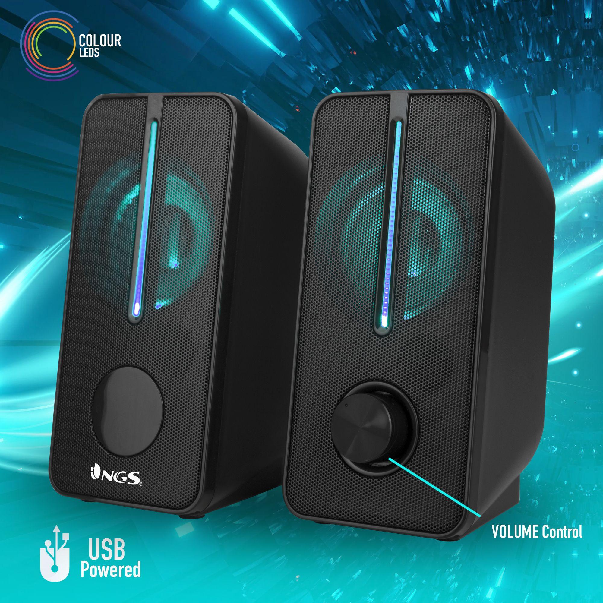Colunas Gaming NGS GSX-150 (12 W - Sem fios - Preto), miniatura 6