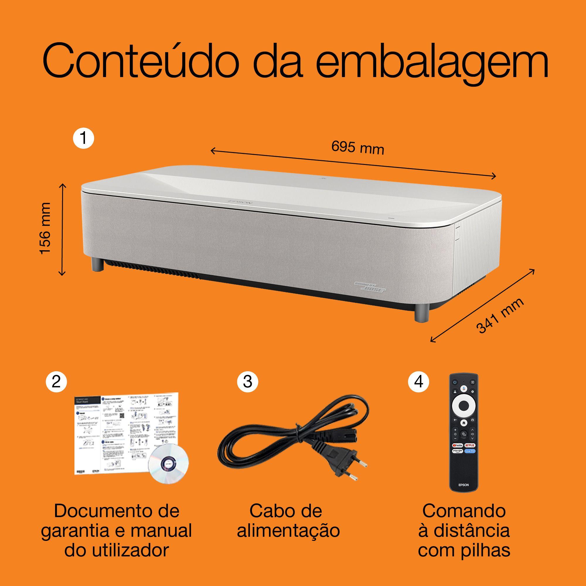 Projetor de Cinema em Casa EPSON Lifestudio Grand Plus EH-LS970W (UHD 4K - Google TV - 4000 ANSI lumens - Branco Diamante) — miniatura 13