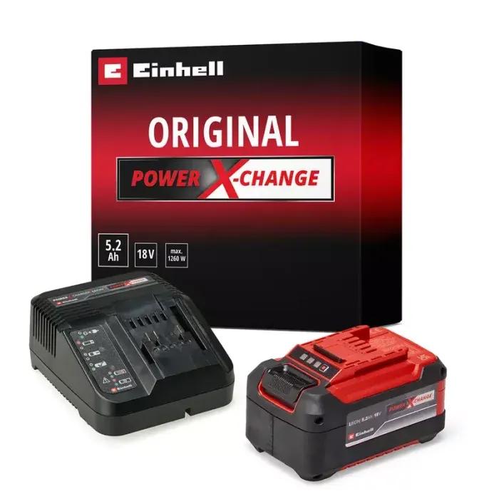 Kit Inicial de Bateria e Carregador EINHELL Power-X-Change 18V 5,2Ah (1260 W - 18 V - AC - Preto/Vermelho) — miniatura 2