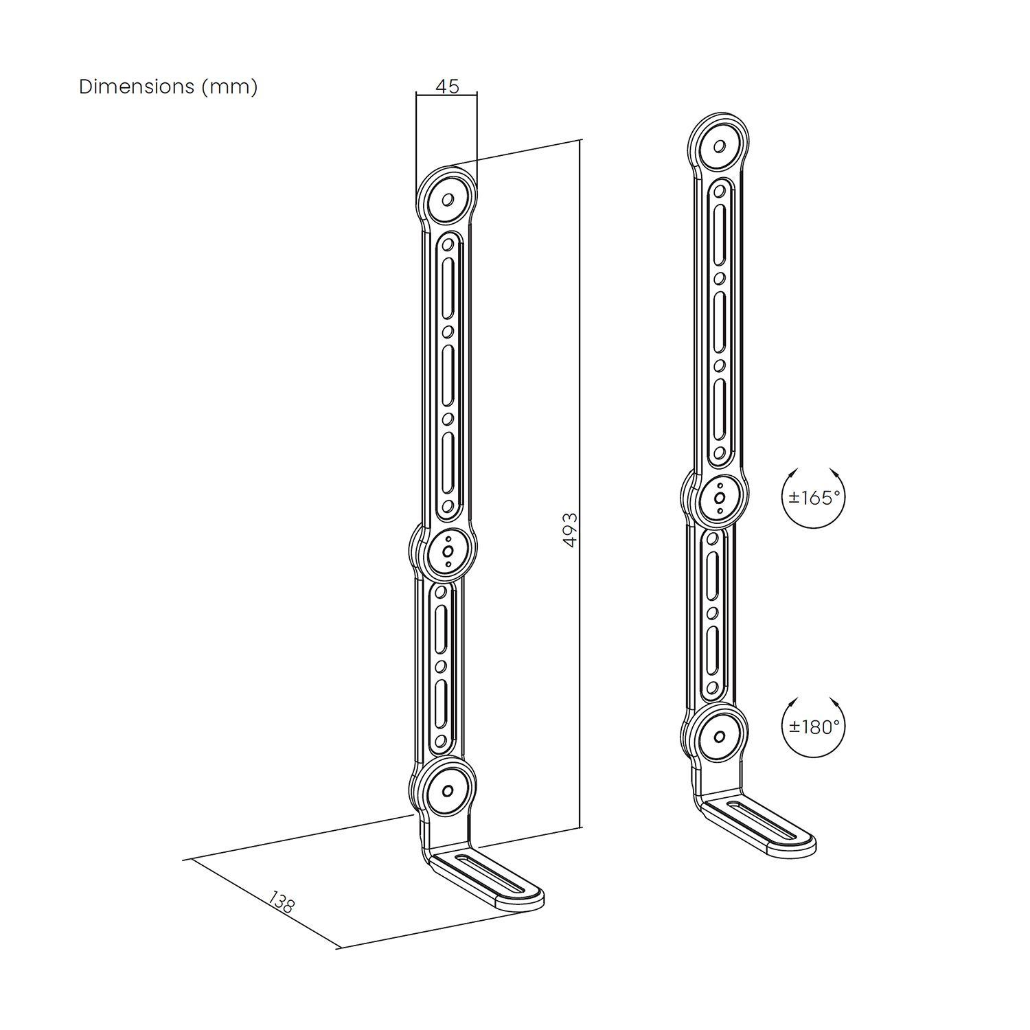Suporte de Parede para Barra de Som AISENS SPK03U-375 (Preto) — miniatura 7