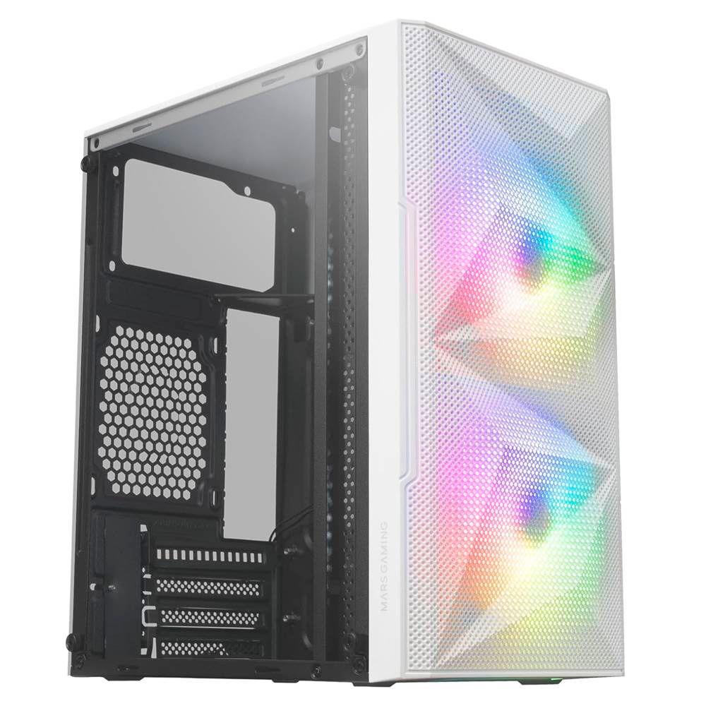 Caixa PC MARS GAMING MC-ME (Micro-ATX, Mini-ITX - Mini Tower - Metal, Vidro temperado - Branco) — miniatura 2