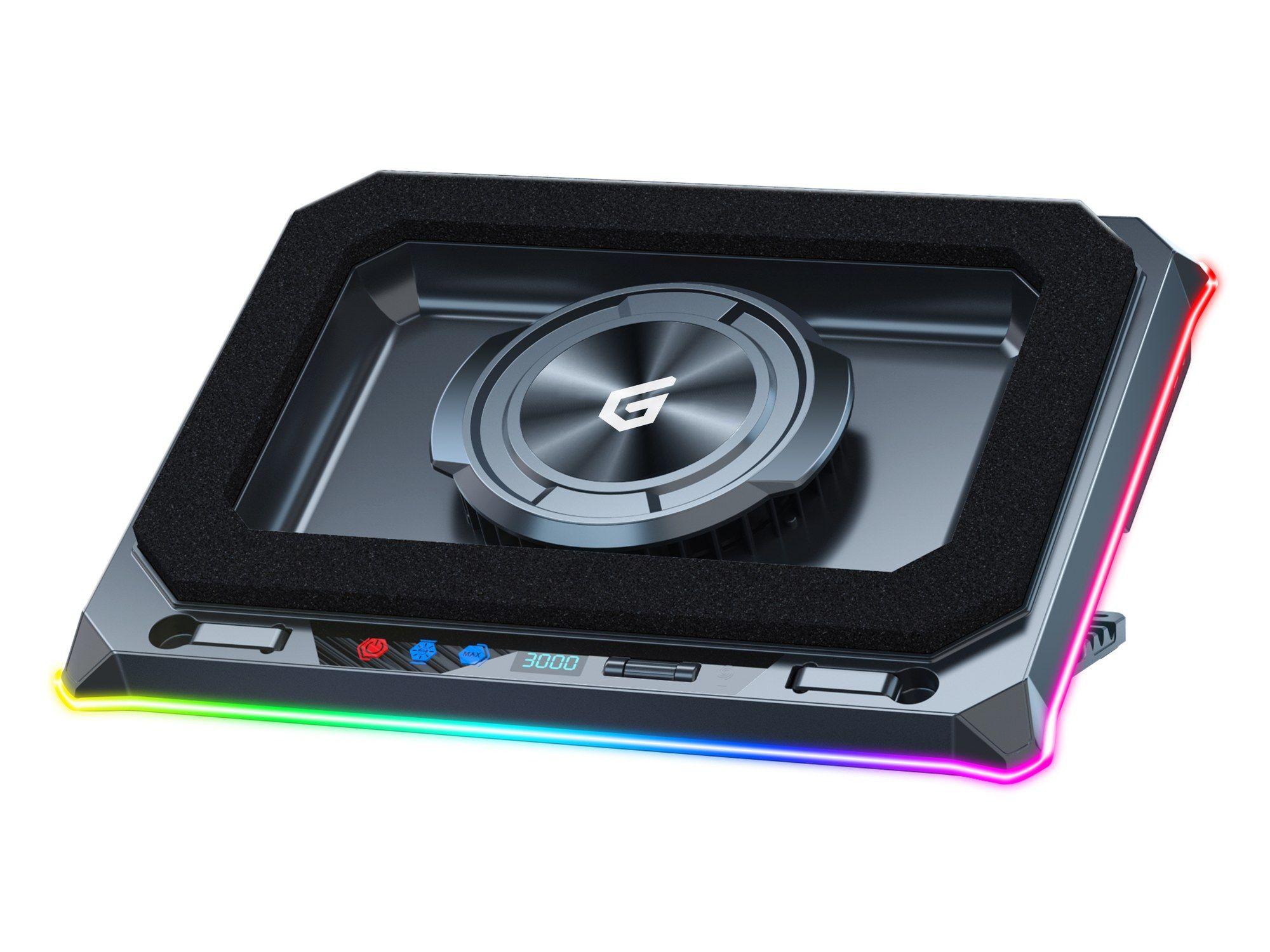 Base de Refrigeração para Portátil CONCEPTRONIC THYIA03B Turbo (19" - Ventoinha 14 cm - RGB - Preto)