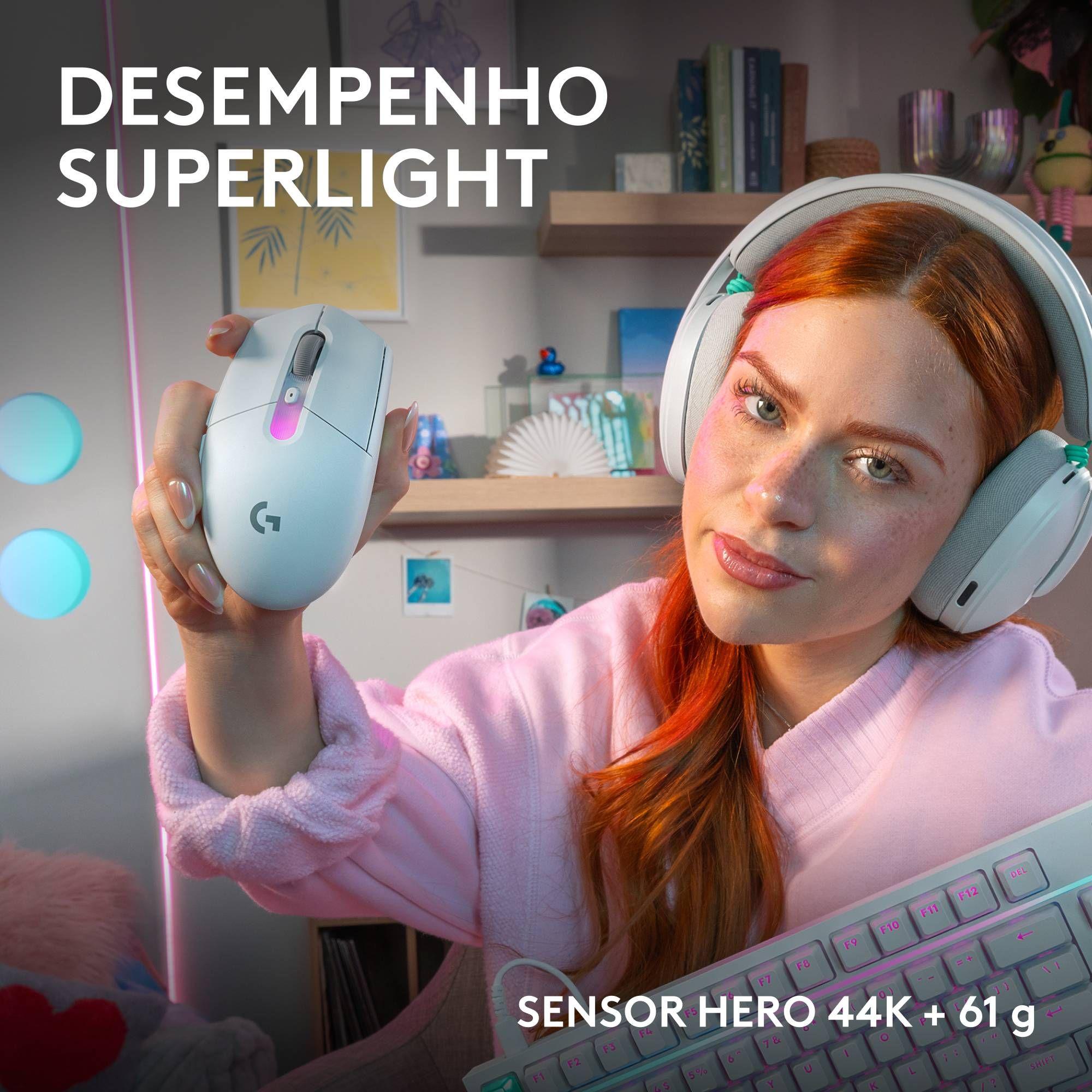 Rato LOGITECH G305 X SUPERLIGHT (Mão direita - 44000 DPI - Ótico - Branco) — miniatura 3