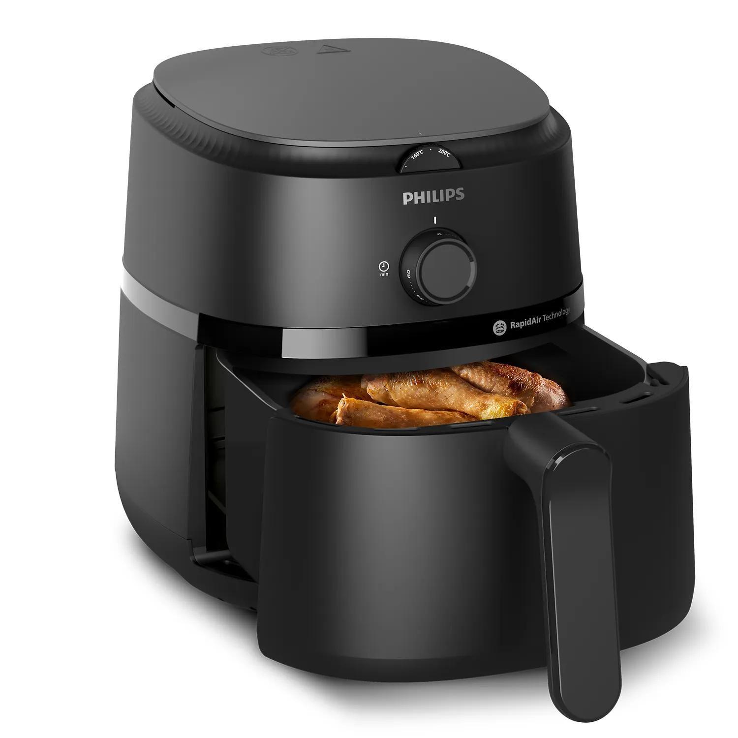 Fritadeira Air Fryer PHILIPS NA120/00 (1500 W - 200 °C - 80 °C - Preto), miniatura 4