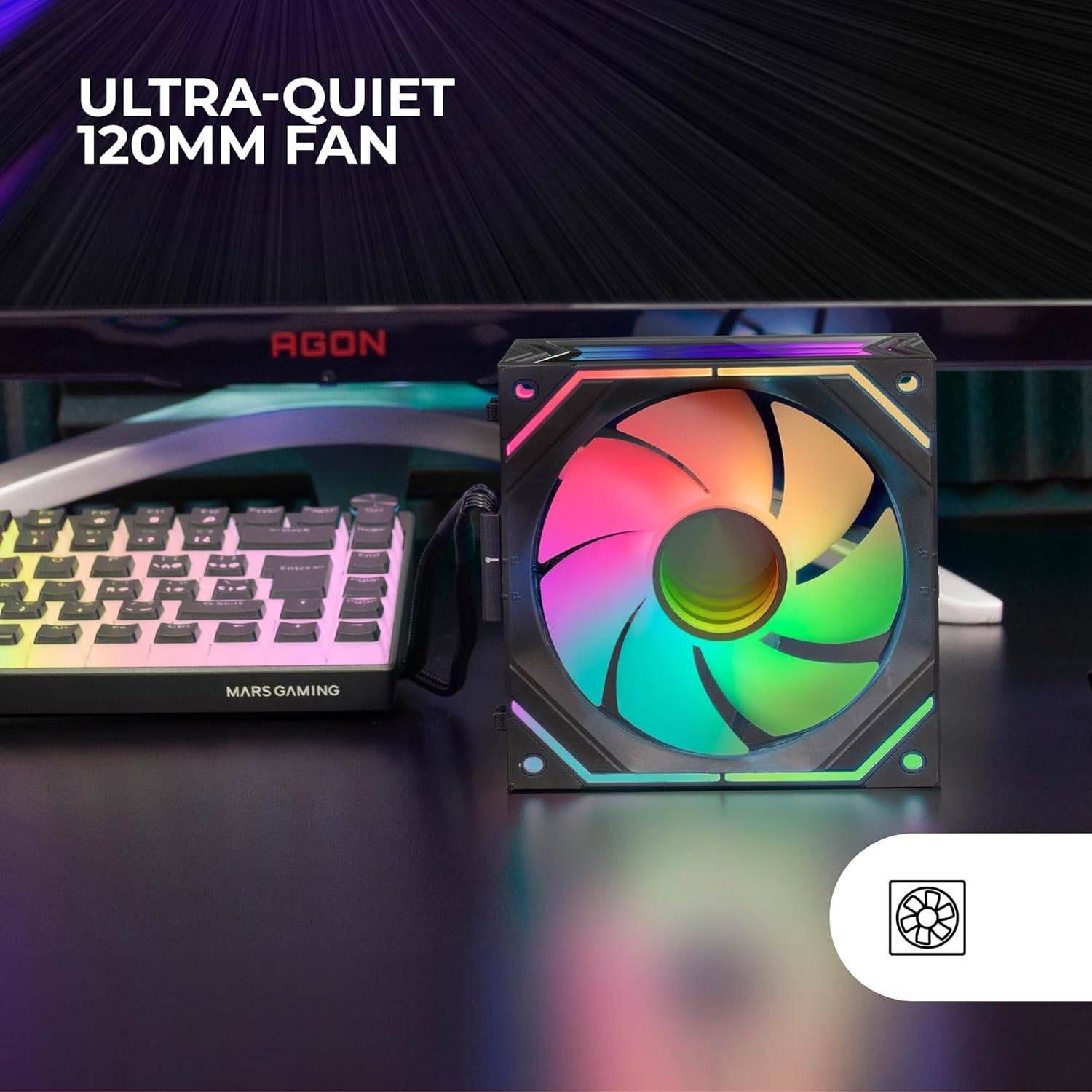 Ventoinha para Caixa de PC MARS GAMING MF-LINKFINITY (LED ARGB - Preto), miniatura 6