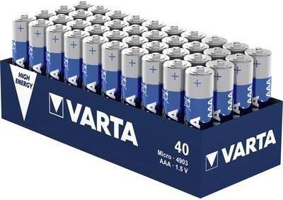 Pilhas Alcalinas VARTA LONGLIFE Power (High Energy) AAA Micro 40 unidades (Azul e Amarelo)