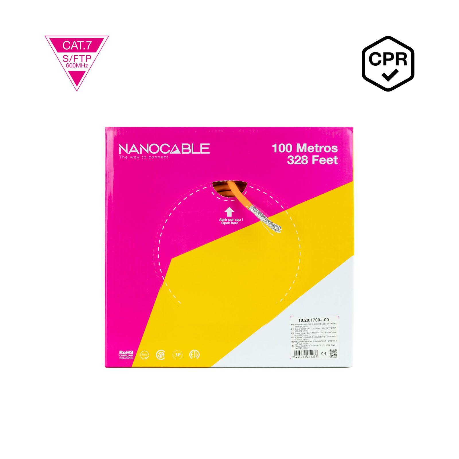 Cabo de Rede NANOCABLE 10.20.1700-100 (100 m - Cat7 - Laranja) — miniatura 3