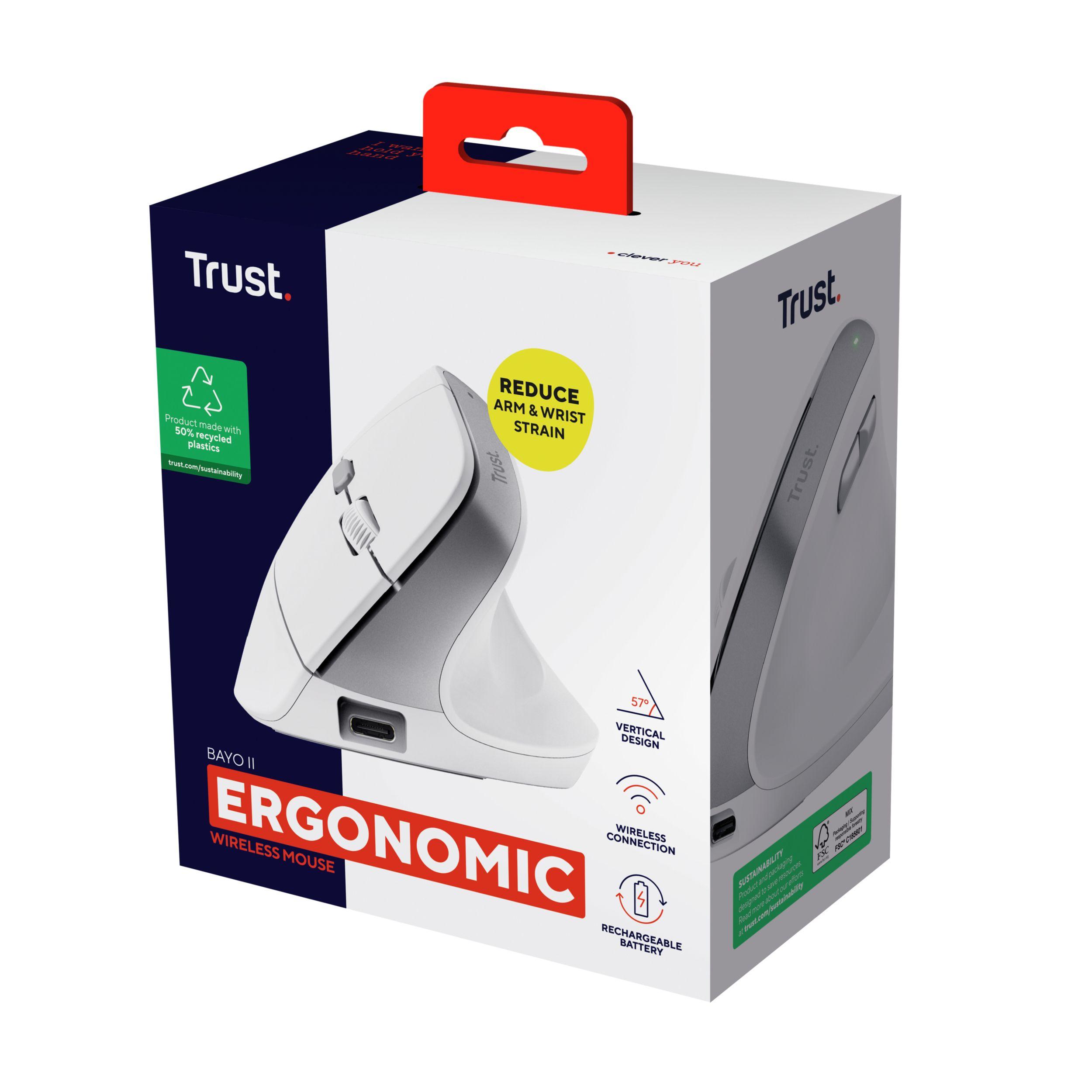 Rato TRUST Bayo II (Mão direita - 2400 DPI - Ótico - Branco) — miniatura 10