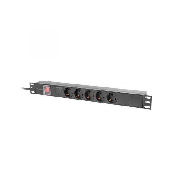 Bloco de Tomadas LANBERG PDU-05F-0200-BK (Tipo F - Preto), miniatura 2