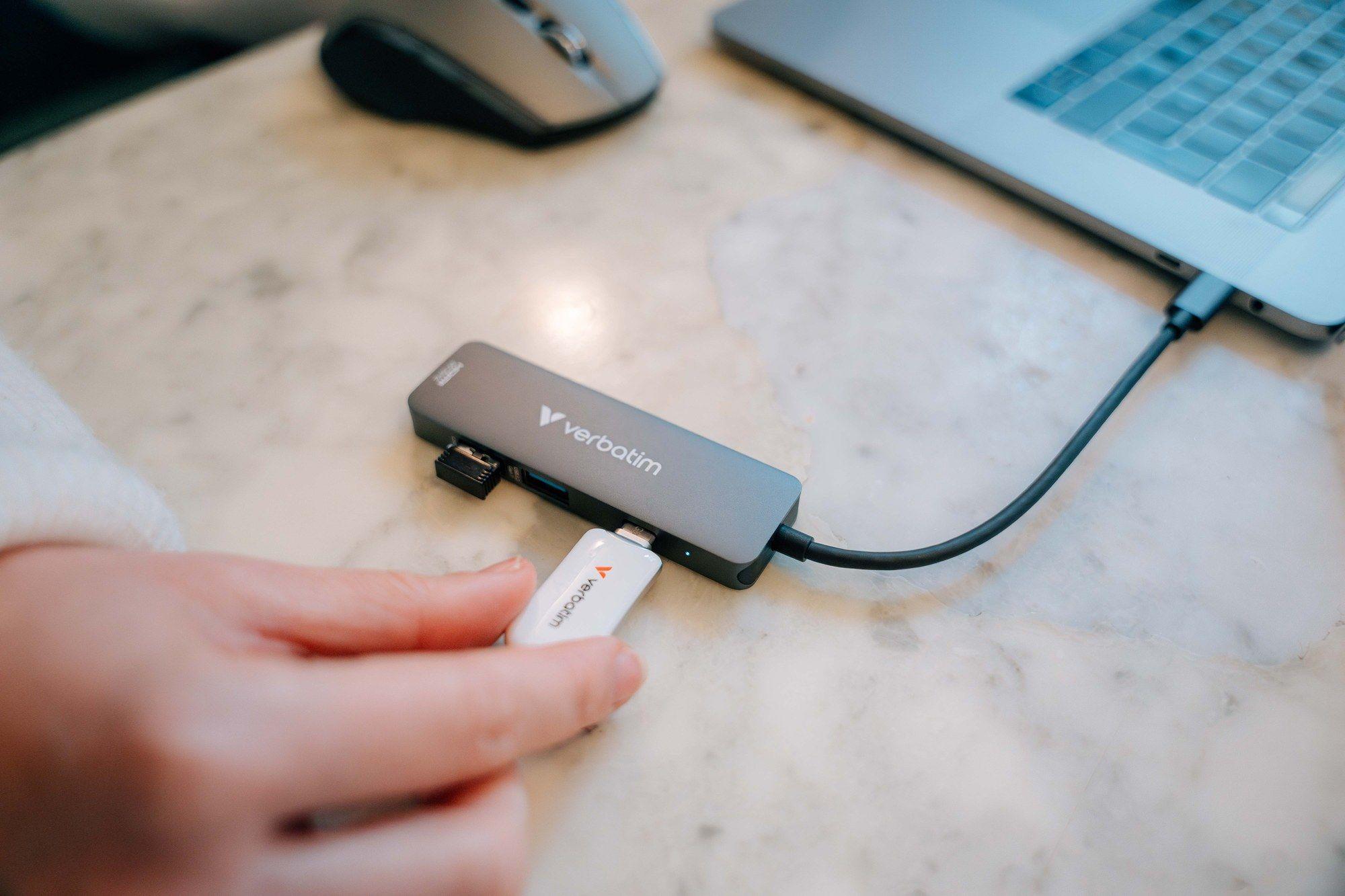 Hub USB-C VERBATIM 32155 (0,15 m - Cinzento), miniatura 4