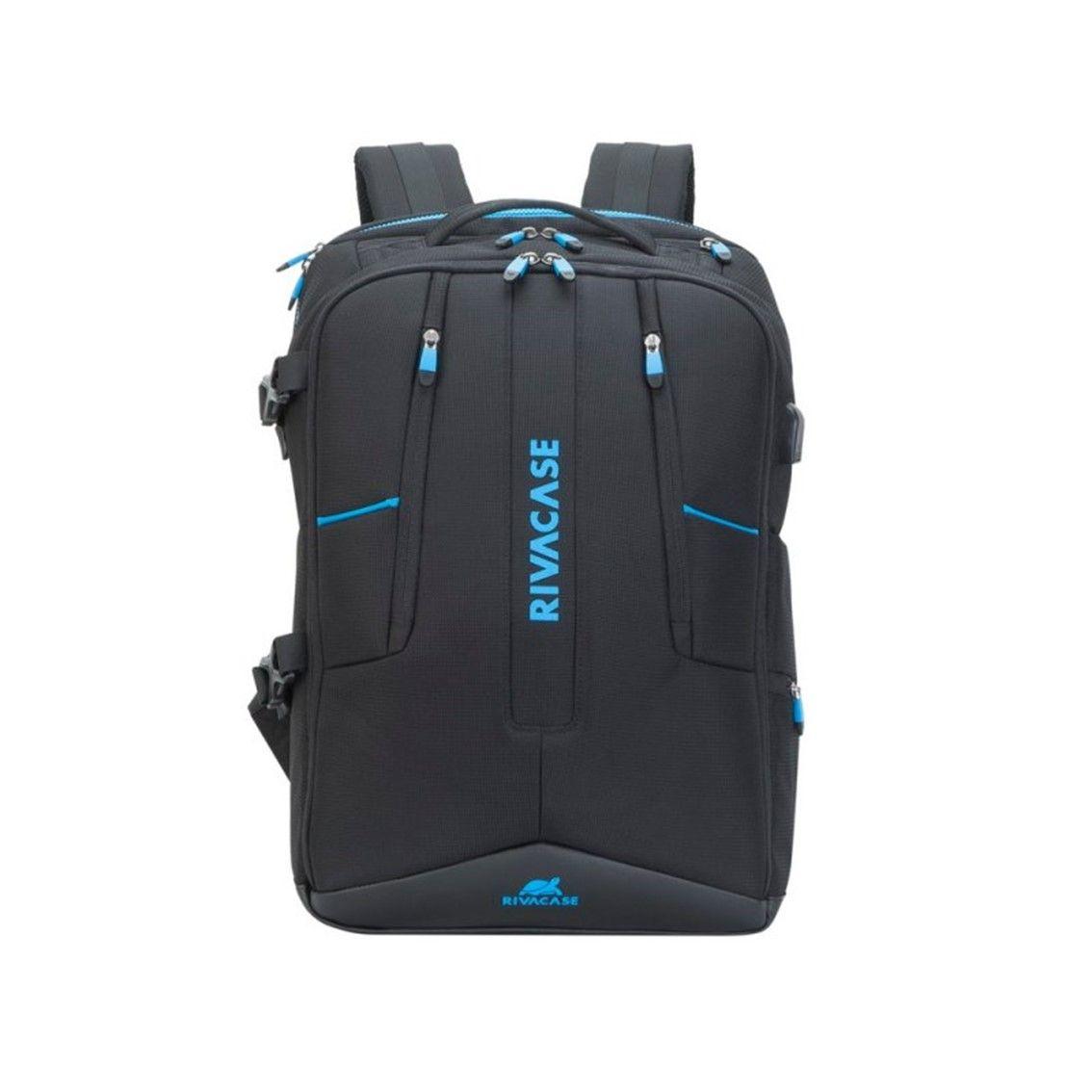 Mochila Gaming RIVACASE 7860 Borneo (17,3" - Resistente à água - Preto/Azul)