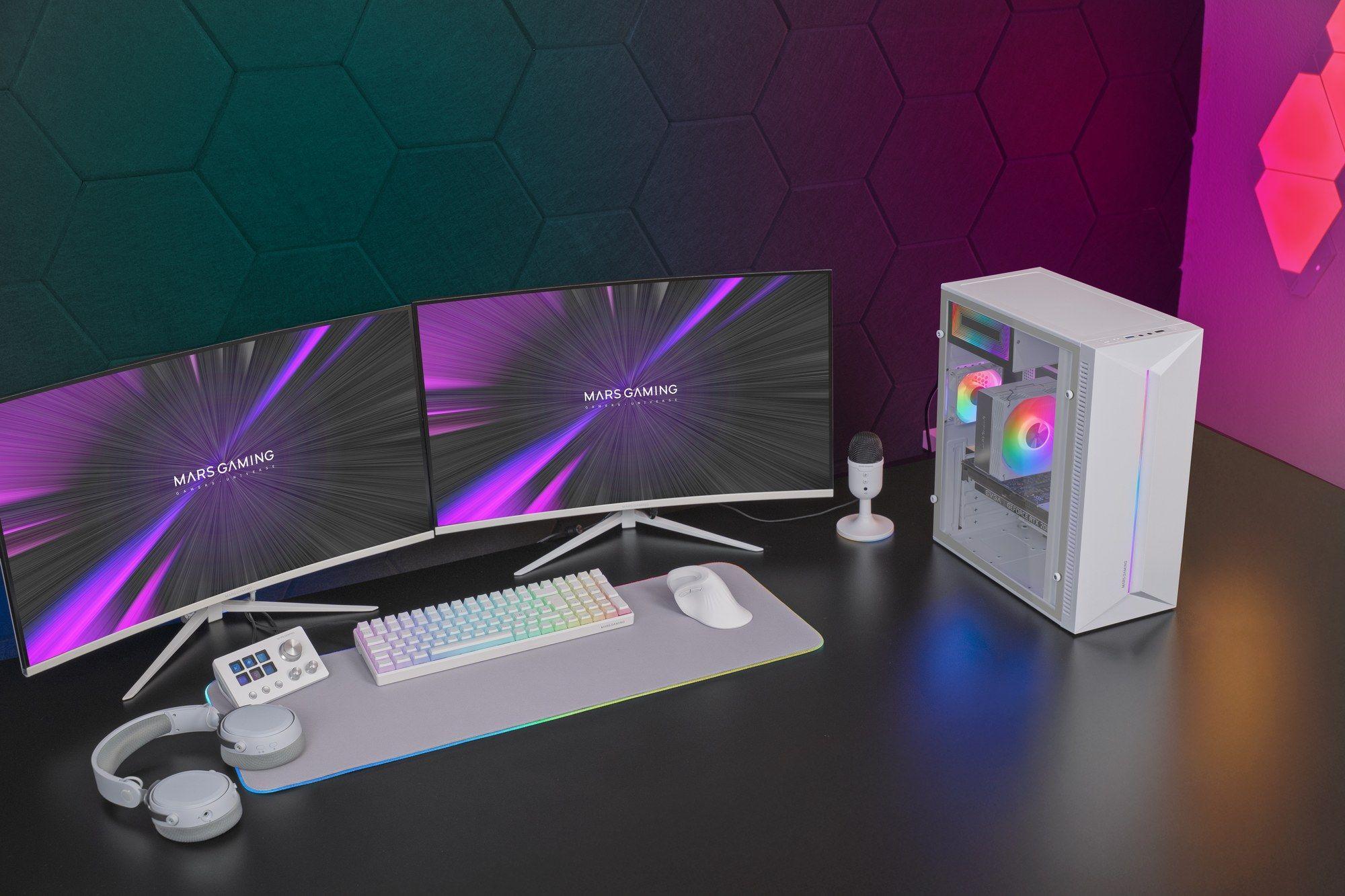 Caixa ATX MARS GAMING MCBLAZEW (ATX, Micro ATX, Mini-ITX - Semitorre - Vidro temperado - Branco) — miniatura 9
