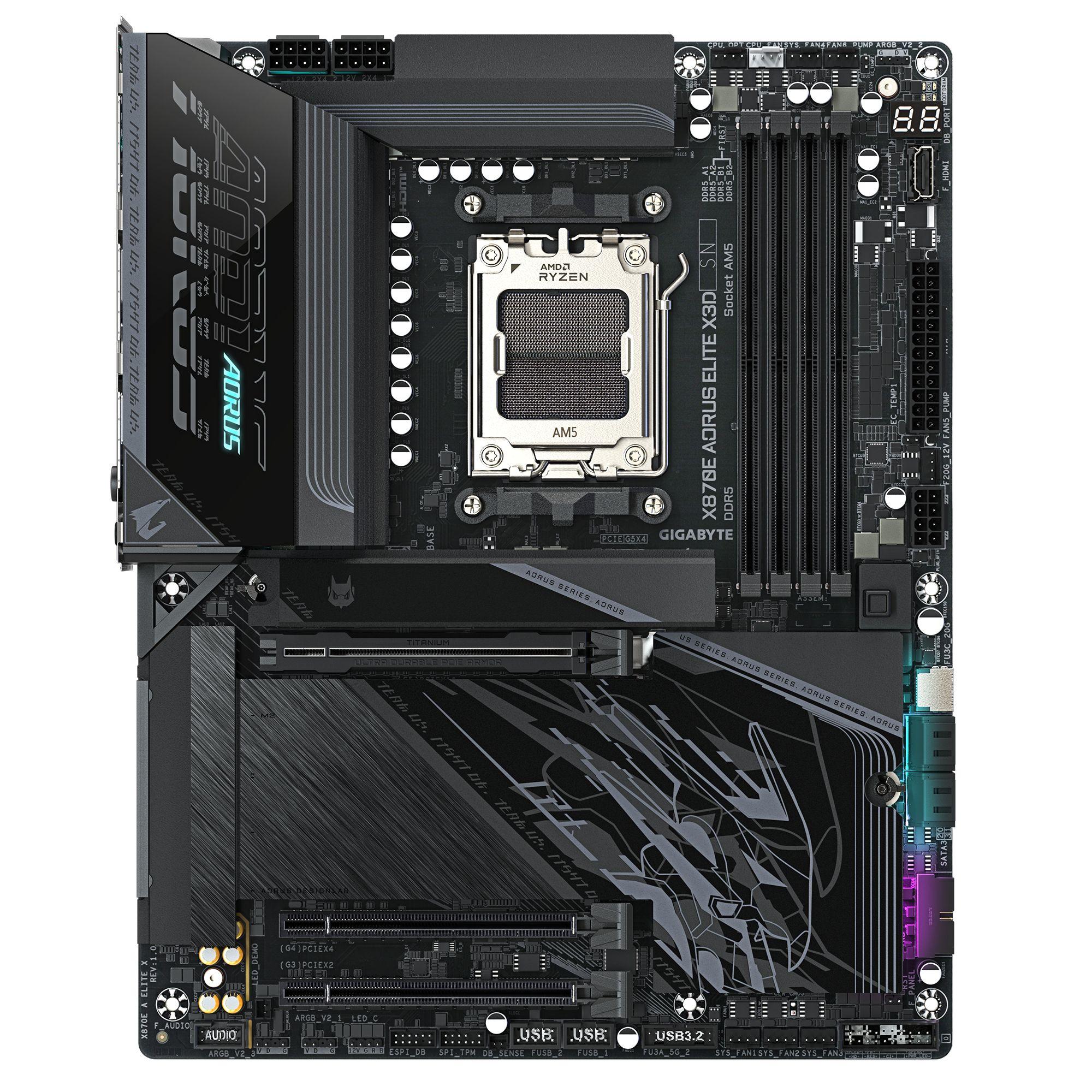 Motherboard GIGABYTE X870E AORUS ELITE X3D (AM5 - ATX - Duplo canal - Preto) — miniatura 2