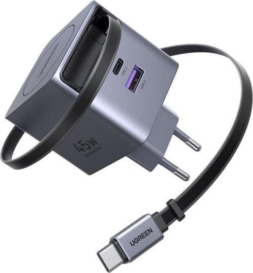 Carregador de Parede UGREEN Nexode GaN Infinity X614 (45 W - GaN - Cinzento)