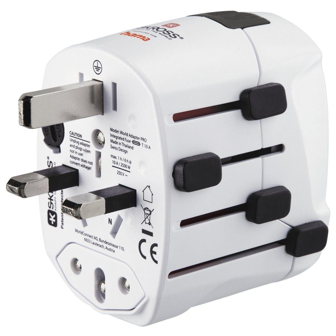 Adaptador Universal de Corrente de Viagem HAMA World Travel Pro (Branco) — miniatura 4