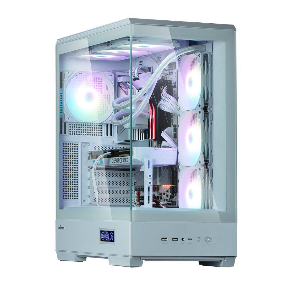 Caixa para PC ZALMAN P50 DS (ATX, Micro ATX, Mini-ITX - Mid-Tower - Plástico, aço, vidro temperado - Branco) — miniatura 7