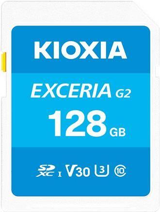 Cartão de Memória KIOXIA EXCERIA G2 (128GB - Classe 10 - 100 MB/s - Azul)
