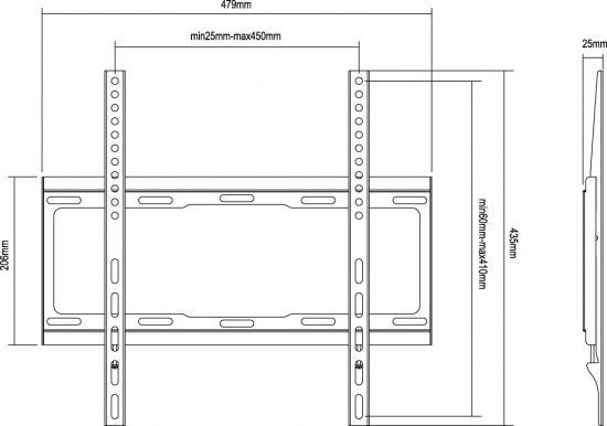 Suporte de Parede para TV EQUIP 650310 (32"-55" - VESA até 400x400 - Preto), miniatura 2